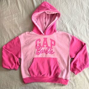 Gap Kids Barbie Logo Hoodie Pink Colorblock M 8